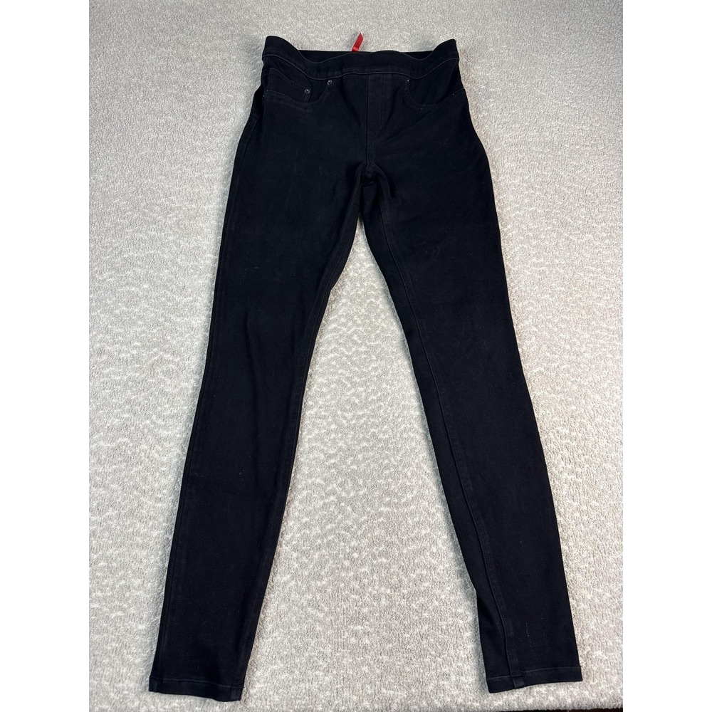 Spanx Pants Leggings Womens Medium Black High Rise Denim Jegging Shaping Stretch